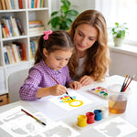 36PCS Stencils for Kids, Drawing Stencils for Painting Crafts Reusable Washable Large Art Paint Stencil Primary Shape Template for Fabric Wall Paper