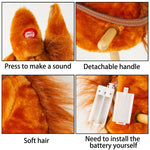 PUNP 36'' Plush Horse Riding Stick, Handsewn Head, Sturdy Wood Stick, Plus Neighing & Clip-Clop Sounds