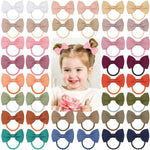 Baby Hair Ties with Bows,50pcs 2inch Baby Hair Bows Durable Rubber Bands Ponytail Holders Toddler Essential Hair Accessories for Infants Baby Girls in Pairs