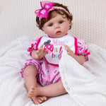 Aori Lifelike Reborn Baby Dolls - 22" Realistic Weighted Cloth Body Baby Girl with 3/4 Soft Vinyl Limbs, Newborn Toddler Doll for Kids Ages 3+ Years