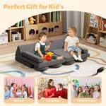 HedoAjim 12 PCS Modular Kids Play Block Couch Child Sectional Soft Sofa Toddler Building Fortplay Climbing Bedroom Playroom Baby Convertible Floor Foam Cushion for Boys & Girls (car-Shaped-Dark-Grey)