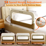 Deeteck Bed Guard Rail for Toddlers - 32" Adjustable Heights & Folding up Portable Bed Railing for Baby - Toddler Bed Rails Guard for Crib, Twin, Bunk,Full Size, Queen & King Bed