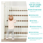 Regalo 2-in-1 Extra Tall Easy Swing Stairway and Hallway Walk Through Baby Gate, White, 24" - 40.5" Wide