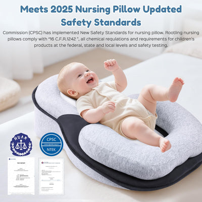 Baby Feeding Support Wedge Pillow, Infant Nursing Cushion with Gentle Incline for Bottle Feeding and Tummy Time, Portable Lounger Support