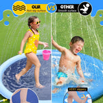 VISTOP Non-Slip Splash Pad for Kids and Dog, Thicken Sprinkler Pool Summer Outdoor Water Toys - Fun Backyard Fountain Play Mat for Baby Girls Boys Children or Pet Dog (59 inch, Red&Yellow&Green&Blue)
