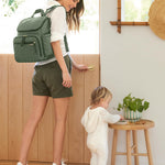 Skip Hop Diaper Bag Backpack: Forma, Multi-Function Baby Travel Bag with Changing Pad & Stroller Attachment, Sage