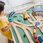 Melissa & Doug Wooden Railway Set, 130 Pieces