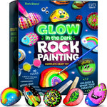 Dan&Darci Kids Rock Painting Kit - Glow in The Dark - Arts & Crafts Gifts for Boys and Girls Ages 6-12 - Craft Activities Kits - Creative Art Toys for 6, 7, 8, 9, 10, 11 & 12 Year Old Kid