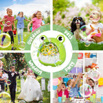 Getatoy Frog Bubble Machine Toys for Kids 3-8 Years Old: Bubble Blower Maker with 2 Solutions, Outdoor Party Toy, Birthday Gift for 3 4 5 6 7 8 Year Old Girls Boys