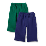 Amazon Essentials Unisex Babies' French Terry Cotton Pants, Pack of 2, Green/Navy, 24 Months