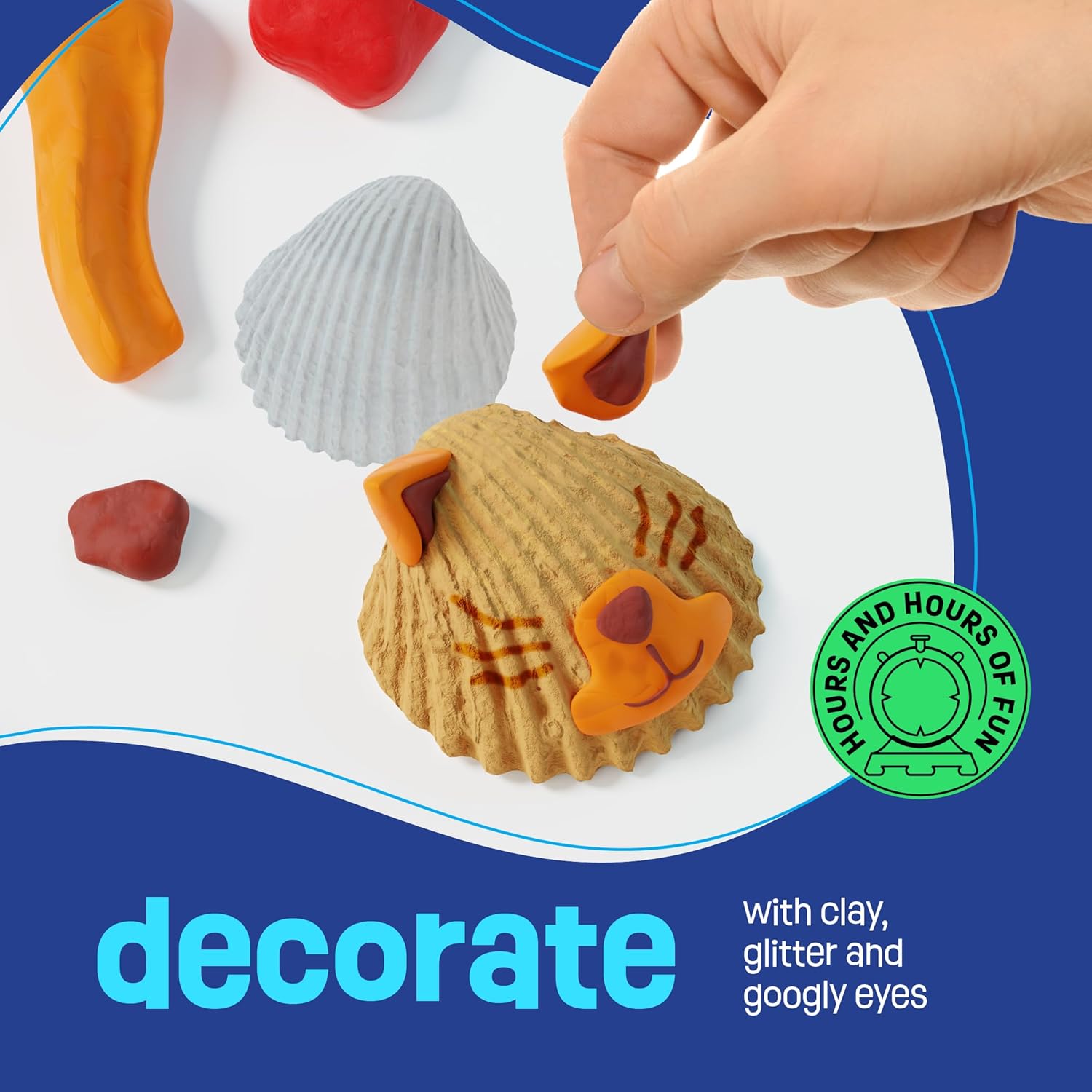 Dan&Darci Kids Sea Shell Painting Kit - Arts & Crafts Gifts for Boys and Girls - Craft Activities Kits - Creative Art Activity Gift Toys for Age 6, 7, 8, 9, 10, 11 & 12 Year Old 8-12