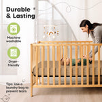 KeaBabies 2-Pack Fitted Crib Sheets for Boys, Girls, Baby - Soft Bamboo Viscose Cotton, 52x28 Standard Crib Mattress Sheets, Toddler Bed Mattress Cover, Gender Neutral, Breathable, Durable (Pecan)