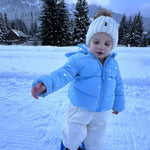 Rokka&Rolla Baby Girls' Water-Resistant Soft Mini Fur Lined Puffer Jacket Winter Coat for Newborn Infant Toddler