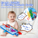 2PCS Baby Books 0-6 Months Infant Toys 0-3 3-6 6-12 Months Baby Tummy Time Sensory Toys 3 4 6 Month Newborn Essentials Must Haves Crinkle Touch Feel Busy Book for Babies Boys Girls Easter Shower Gifts