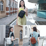 2 in 1 Crossbody Bags for Women Men Sling Backpack Purse Faux Leather Cross Body Bag for Woman with 2 Deletable Straps and Wipes Pouch Large Front Chest Shoulder Purses Diaper Bag Fanny Pack Brown