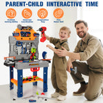 TooyBing Kids Tool Bench Set with Electric Drill and Realistic Tools, Construction Workbench Playset Toy for Toddler 3-5, Easy Set up, Kids Boy Toys, Birthday Gifts for Boys Age 3 4 5 Year Old