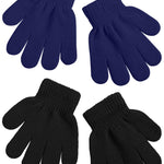 Cooraby 2 Pairs Kid's Thick Magic Gloves Toddler Winter Stretchy Warm Full Fingers Gloves Mittens