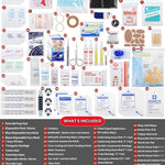 VRIEXSD 400 Piece Large First Aid Kit Premium Emergency Kits for Home, Office, Car, Outdoor, Hiking, Travel, Camping, Survival Medical First Aid Bag, Red