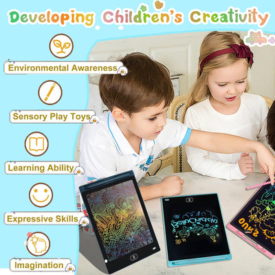 Yidedraw 6 Pack LCD Writing Tablet for Kids Toys 8.5 Inch Colorful Doodle Board Bulk, Eye-Protection Drawing Pad Toddler Travel Essentials Toys for 3-8 Year Old Boys Girls, Birthday Xmas Gifts
