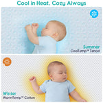 Grbsy 4 in 1 Crib Mattress, 6" Dual Sided Memory Foam Toddler Bed Mattress, Cotton Heat & Tencel Cooling Cover, Firm Breathable Baby Mattress for Infant & Toddler, Waterproof Linning & Washable