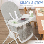 Dream On Me Snack and Stow Highchair | Adjustable Feeding Chair with Removable Tray, Lightweight, Foldable Design, Easy to Clean, Perfect for Toddlers & Infants