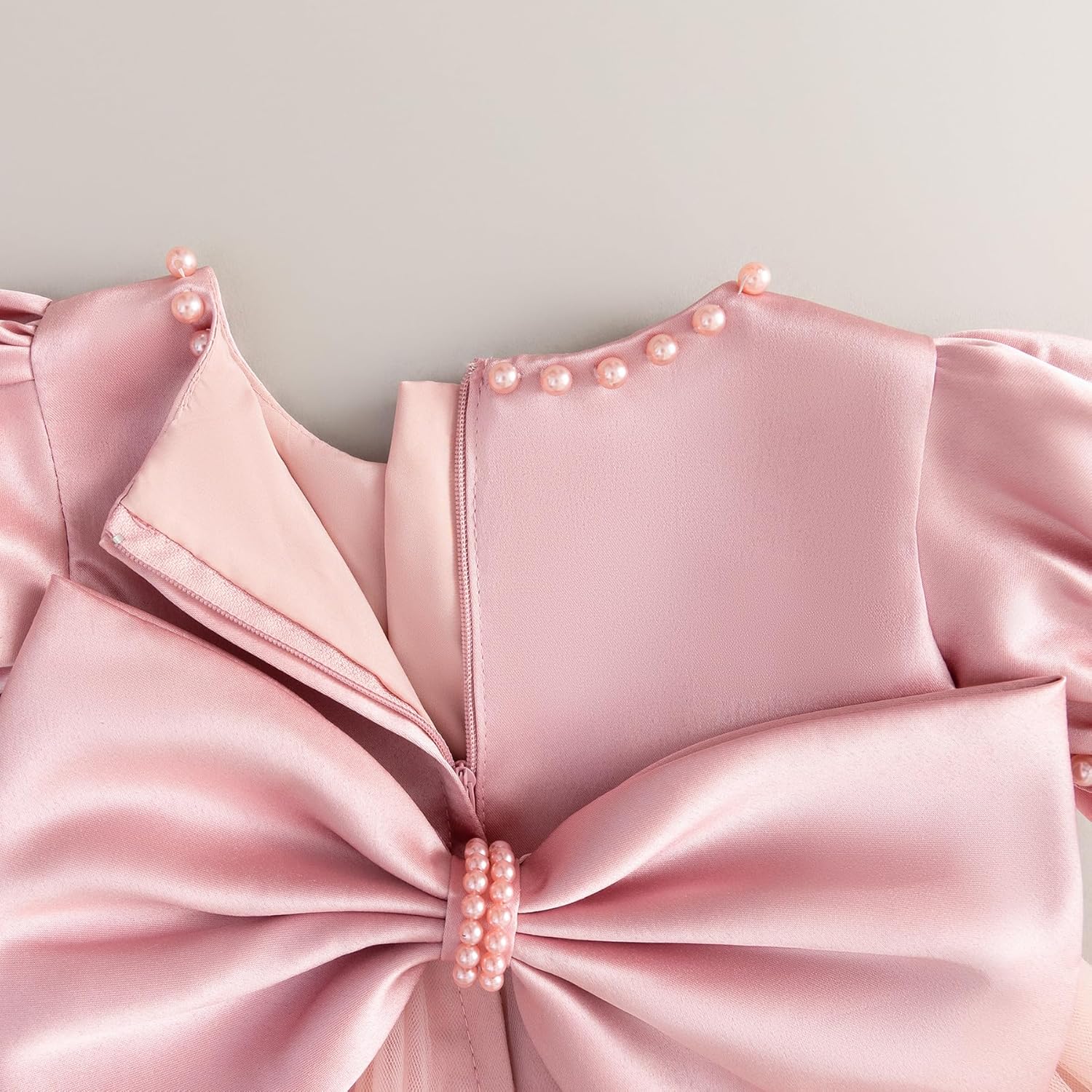 Toddler Baby Flower Girls Dress Wedding Guest Satin Birthday Party Formal Pageant Tulle Dress for Baby Girl