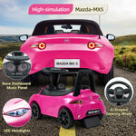 TCARAIWEN Ride On Push Car for Toddlers, Licensed Mazda Push Cars for Kids with Horn, Music, Lights, Under Seat Storage, Ride On Toy for 18-36 Months, Pink