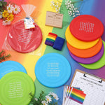 HyDren 24 Sets End of The Year Gifts 7'' Rubber Flying Discs Bulk with Inspirational Cards Fun Flying Disc Toy for End of The Year Graduation Party Favors Summer Gifts Sports Outdoor Activities