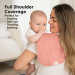 5-Pack Muslin Burp Cloths Baby Boy, Girl - Very Absorbent Baby Burp Cloth Rags, 8-Layers Viscose Derived from Bamboo Cotton Muslin Towel, Super Soft Spit Up Rags, No Shrink Washcloths (Mauve)