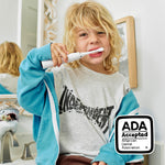 Made by Dentists Kids Electric Toothbrush - Rechargeable Vibrating Toothbrush with Timer, Includes 6 Replacement Heads, Gently Cleans Teeth, Kid & Toddlers Age 2+, Shark