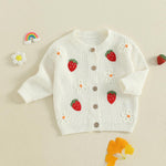 Toddler Baby Girl Cardigan Christmas Knit Sweater Long Sleeve Button Down Knitwear Kids Fall Winter Coat