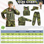 Metemot Kids Army Costume for Boys, Military Soldier Costume with Army Toys, Boys Halloween Costume with Camouflage Vest, Solider Boy Dress up age 3-12…