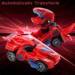 huwairen Dinosaur Toys for 3-6 Year Old Girls Transforming Dinosaur Car with LED Light and Music Gifts for 3 4 5 6 7 Year Old Girl (Red)