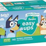 Pampers Training Pants - Easy Ups Boys & Girls Bluey - Size 2T-3T, 140 Count, Children's Potty Underwear (Packaging May Vary)