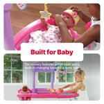 Step2 Love & Care Deluxe Baby Doll Nursery Playset for Kids, Compact Changing Station & Crib, Made of Durable Plastic, Includes Toy Accessories, For Toddlers 2-6 Years Old, Pink