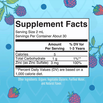 MaryRuth Organics USDA Toddler Liquid Drops | Zinc Sulfate | Immune Support Supplement| Skin Health | Vegan | Formulated for Ages 1-3 | Delicious Berry Flavor | 1 Month Supply | 2 Fl Oz