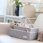 Lily Miles Baby Diaper Caddy - Organizer Tote Bag for Infant Boy or Girl - Baby Shower Basket - Nursery Must Haves - Registry Favorites - Newborn Caddie Car - Gray/Gray, Extra Large