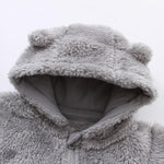 Newborn Baby Jumpsuit Hooded Fleece Rompers Long Sleeve Onesies Outwear Outfits