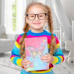 Fluffy Butterfly Diary with Lock for girls, 6 7 8 year old girl Birthday Gifts, Princess Diaries Girls diary journals, Back to School Supplies Notebook, Birthday Christmas Gifts for daughter granddaughter niece