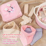 30 Piece Baby Gift Basket – Luxury Curated Baby Girl Gift Basket for Newborn, Premium All-in-One Baby Shower Gift Set, Essentials with Keepsakes for First Visit（Pink）