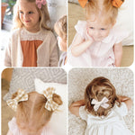 doboi 20PCS 3.6 Inches Baby Girls Linen Hair Bows Clips 10 Colors Fully Lined Hair Barrettes Accessories for Babies Infant Toddlers Kids in Pairs