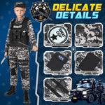 Luucio Kids Police Officer Costume - SWAT Vest, Halloween Role Play Kit for Boys & Girls