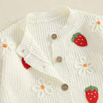 Toddler Baby Girl Cardigan Christmas Knit Sweater Long Sleeve Button Down Knitwear Kids Fall Winter Coat