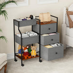 Modanais Baby Diaper Caddy Organizer and Storage Cart - 3 Tier Rolling Cart with Dividers and Drawers, Easy To Assemble, Mobile Utility Cart with Wheels for Nursery, Bedroom, Changing Table & Crib
