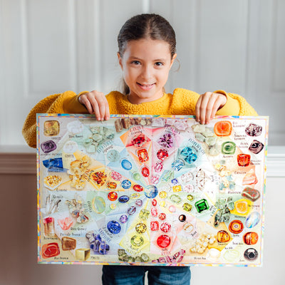 eeBoo 100 Piece Puzzle for Kids - Love of Crystals Children's Puzzle Oversized Glossy Gem, Large Pieces for Small Hands to Develop Motor Skills