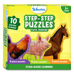 Skillmatics Step by Step Puzzles - 40 Piece Jigsaw & Toddler Puzzle, Montessori Educational Toy for Boys & Girls, Farm Animals, Travel Friendly, Gifts for Kids Ages 3, 4, 5 and Up