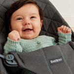 BabyBjörn Bouncer Bliss, Anthracite, Woven, Classic Quilt | 2-in-1 Adjustable Baby Bouncer Seat and Toddler Chair, Newborn to Toddler (8-29 lbs), 4 Positions, Lightweight & Portable