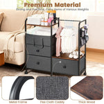 Orzbow 4 Tier Baby Rolling Storage Cart with Drawers, Detachable Baby Diaper Caddy Organizer and Storage, Metal Rolling Utility Cart for Nursery, Bedroom, Changing Table & Crib, Easy to Assemble, Gray