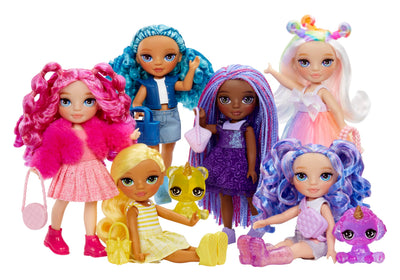 Rainbow High Littles – Magenta Monroe, Pink 5.5" Posable Small Doll with Purse, Magical Pet Kitty, Girls Toy Gift, Kids Ages 4-12 Years