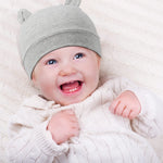6 Pieces Newborn Baby Hat Bear Ears Infant Caps Baby Boy Girl Toddler Hats Infant Beanie Caps for 0-3 Months (Classic, Black White, Black, Gray, Brown, Royal Blue, Dark Green)